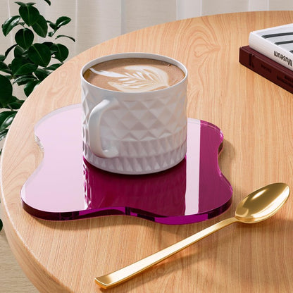 Leadiy Acrylic Coaster for Desk, Clear Bar Drink Coaster, Clear Cloud Shape Coffee Cup Coaster, Perfect for Tabletop Protection and Accessories Display.
