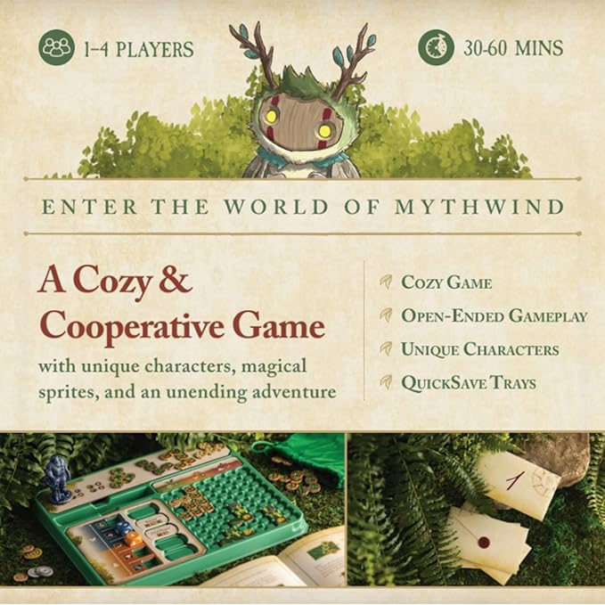 Mythwind Board Game - Cooperative &amp Solo Cozy Village-Building Adventure in a Magical Valley 1-4 Players 30-60 Minute Story-Driven Sessions