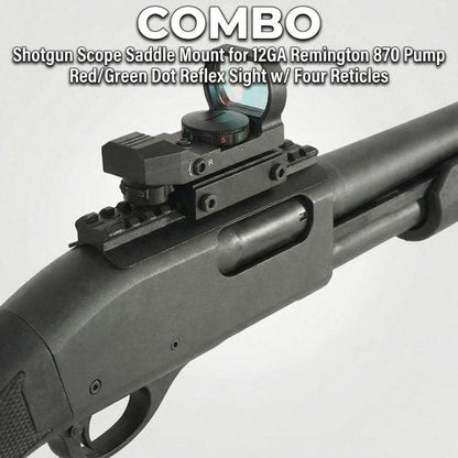GOTICAL Saddle Scope Mount for 12GA 870 with Reflex Sight Red Green Reticles with Weaver Picatinny Rail Mount (Saddle Mount for 12GA)