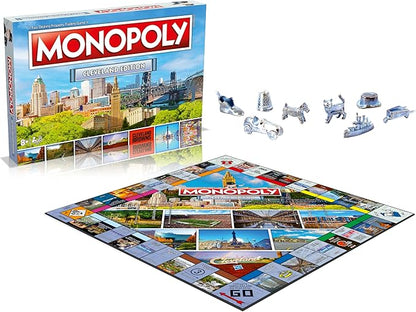 Monopoly Board Game Cleveland Monopoly Edition: 2-6 Players Family Board Games for Kids and Adults Board Games for Kids 8 and up for Kids and Adults Ideal for Game Night