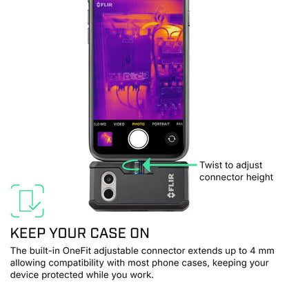 Flir One Pro - Thermal Imaging Camera for iOS Smartphones (iPhone 15 and Newer w/USB-C), 480x360 Super Resolution (160x120 Native IR)