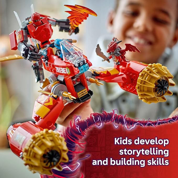 LEGO NINJAGO Kai's Mech Storm Rider Action Figure - Pretend Play Building Toy for Boys and Girls Ages 7+ - Ninja Toy for Kids with 3 Minifigures - Gift Idea for Birthdays - 71830