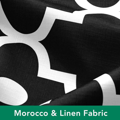 Biscaynebay Textured Fabric Shower Curtains for Bathroom 72" X 72", Black Morocco Pearl Printed Linen Modern Hotel Luxury Quality Cloth Bath Curtains Machine Washable