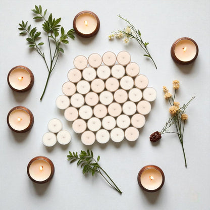 Ubab Handcrafted Scented Tealight Candles|Eco-Friendly Premium Soy Wax|Set of 40 (38 cm X 15 cm) Tealights|Lavender Bliss+Cocoa Mist Combo|12g Each|Upto 4.5 HRS Burn Time Each|Aromatherapy Candles