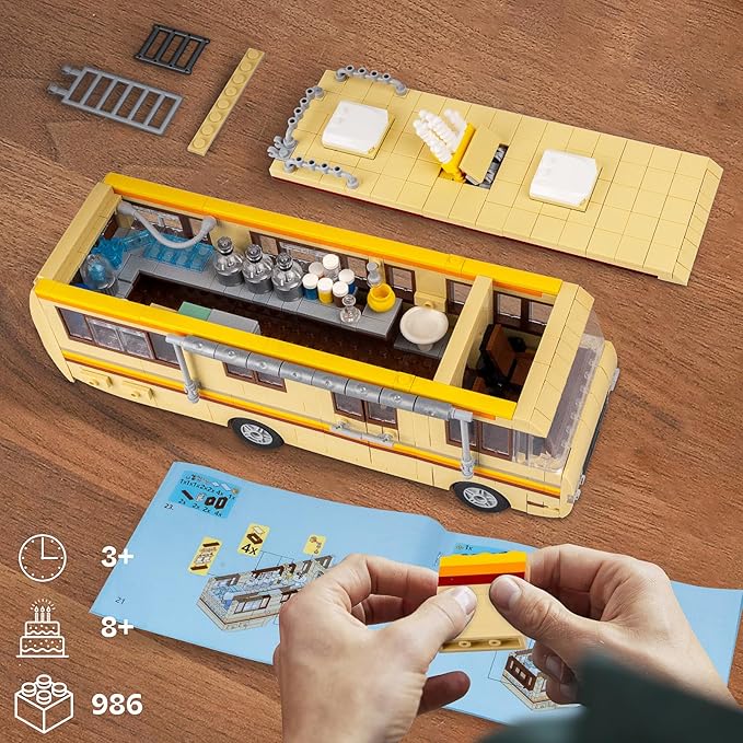 Camper for Break Bad Rv Building Set Creative Camper Van Building Blocks Merchandise DIY Technic Building Set Toy Building Bricks Kit for Ages 8-14(986 Pieces)