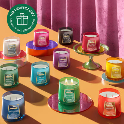 Candle-Lite Vibes Aromatic Green Mood-Enhancing Scented Candles, 15 oz Jar, Aromatherapy, Proudly Poured in The USA, 2-Wick, 86 Hours Burn Time, Perfect Relaxation Gift