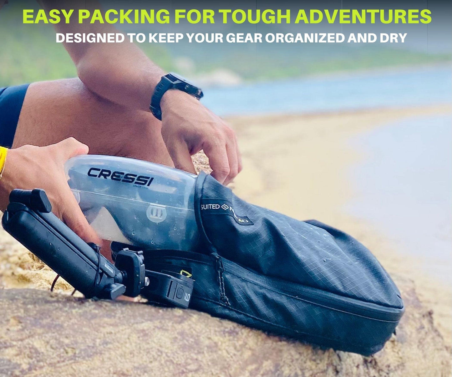 Adventure Travel Packing Cubes, IP65 Water&Dust Proof Organizer Wet Bags (3Piece/Waterproof, Jet Black)