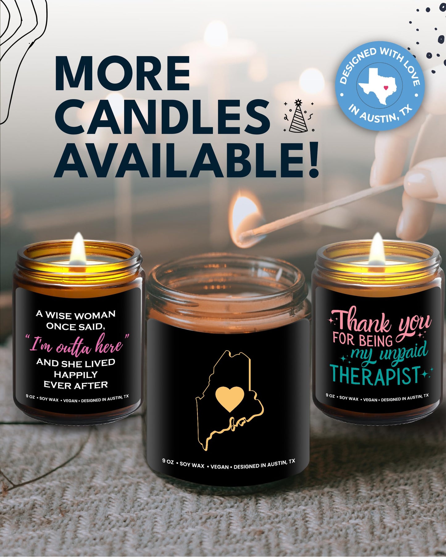 Maine Candle, Unique Maine Themed Gifts for Men and Women, Best State Souvenir Gifts for Moving Away, Thoughtful Home Sick Presents, Ideal for Birthday, Christmas, Graduation, Gift Ready