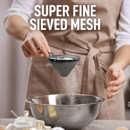 Zulay Stainless Steel Small Strainer - Effective Cone Shaped Cocktail Strainer For Cocktails, Tea Herbs, Coffee & Drinks - Fine Mesh Strainer That Is Rust Proof & Great As A Tea Strainer (Gold)