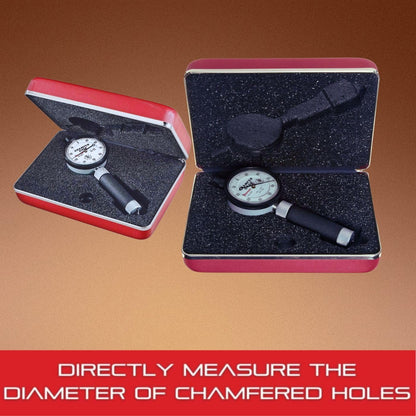 Starrett Inch Reading Dial Indicator Internal Chamfer Gage - for 90-127 Degrees Angles - 0-1" Range, Deluxe Padded Case - 684-3Z