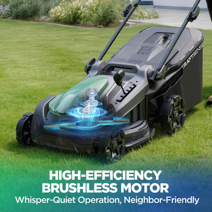 18" 40V Cordless Lawn Mower for Small to Medium Yards, Capable of Gas-Like Cuts with Brushless Motor, Used for Mulching/Bagging, 6 Heights for Seasonal Grass, Dual 5.0Ah Batteries Included