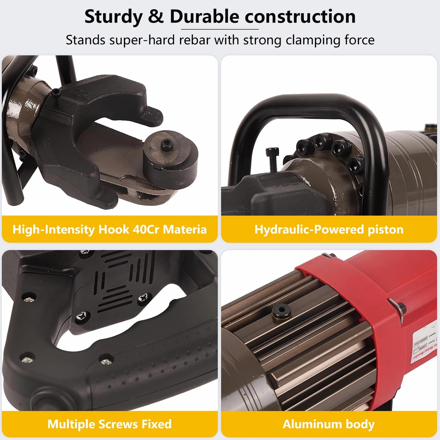 GERMCENS Electric Rebar Bender 1400W Hydraulic Rebar Bending Machine #14-22 mm Rebar to 90° within 2.5-3.5s,Enabling easy bending of rebar steel bar,Comes with a storage box