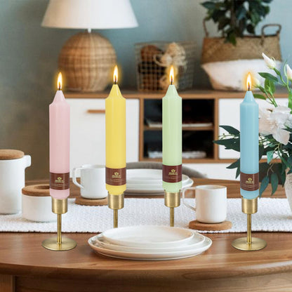Pastel Short Taper Candle 7 Inch Candlesticks Unscented Dripless Tapered Candle Set for Home Decor Wedding Party Dinner Candles, 4 Pack