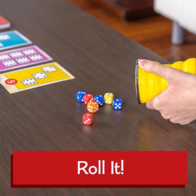 Calliope Games Roll for It Going Big - Fast-Playing Family Dice Game with Big Oversized Cards and Dice Retirement Party Games Fun Family Games for Travel Parties and Game Night - Red Edition