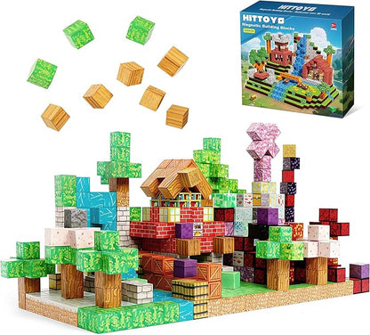 200PCS Magnetic Blocks Building Blocks for Kids Magnetic Tiles Build World Set Magnetic Cubes Toys Games Christmas Birthday Gifts for Boys Girls Ages 4 5 6 7 8 10