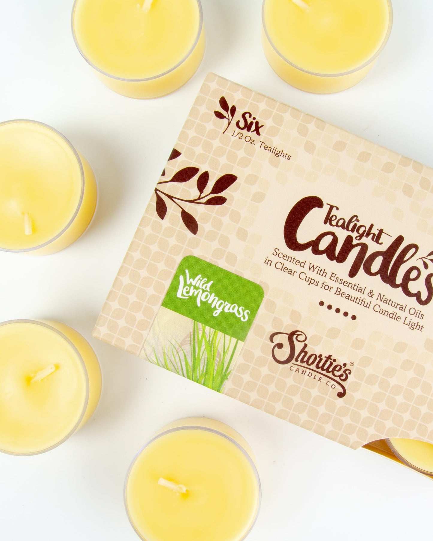 Wild Lemongrass Premium Tealight Candles Multi Pack - 12 Yellow Highly Scented Tea Lights - Beautiful Candlelight - Made in the USA - Fresh & Clean Collection