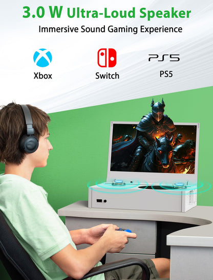 DEPGI 4K 14" Portable Gaming Monitor IPS Screen for Xbox Series S（not Included） with Remote Control, Portable Monitor with HDR10, AMD FreeSync, 2X HDMI for Indoor Outdoor Travel