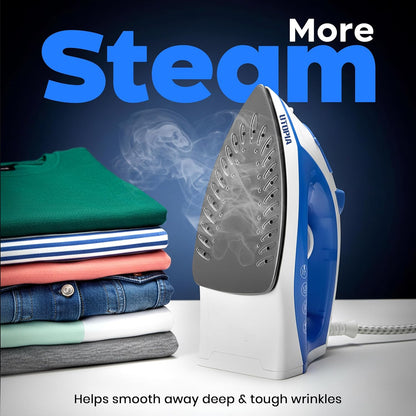 Utopia Home Steam Iron - 1200W Non-Stick Soleplate Clothes Iron with 2.3m Cord & Adjustable Thermostat | Blue