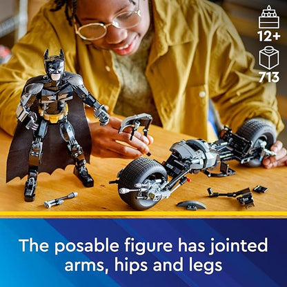 LEGO DC Batman Construction Figure &amp The Bat-Pod Bike Building Toys - Batman Action Figure from The Dark Knight for Boys &amp Girls Ages 12+ - Superhero Gift Ideas for Kids - 76273