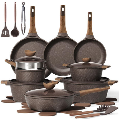 CAROTE 26PCS Pots and Pans Set Non Stick, Cookware Set Pots and Pans Induction Cook Ware, Nonstick Kitchen Cooking, PFOA Free