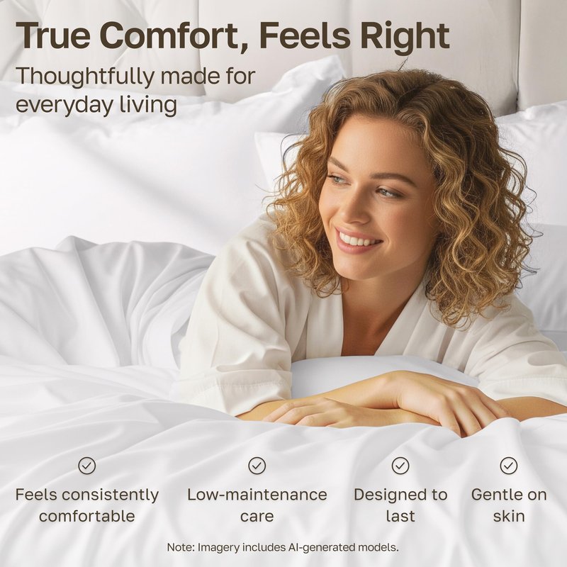 California Design Den Queen Size Sheet Set - 500 Thread Count Sateen, 100% Cotton Sheets, Deep Pockets Bedding Set with All Around Elastic for a Snug Fit - White