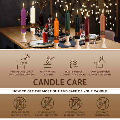4 PCS Short Taper Candles Brown Candle Tapers Candle Sticks 7 inch for Dinner Household Wedding Party Home Décor Candles