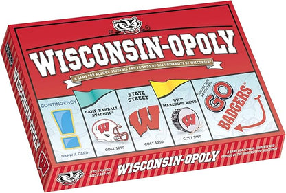 Late for The Sky Wisconsin-Opoly Board Game – Family Strategy Party Game for 2-6 Players Ages 8+ – Buy Properties Build Cabins &amp Lodges – Wisconsin Gift
