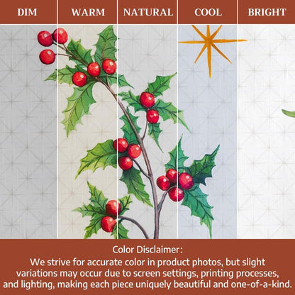 Maison d' Hermine Table Cloth Round Table 100% Cotton 63 Inches Fall Tablecloth Reusable Everyday Use for Thanksgiving Christmas Decorations Dining Farmhouse Party (Poinsettia Christmas)