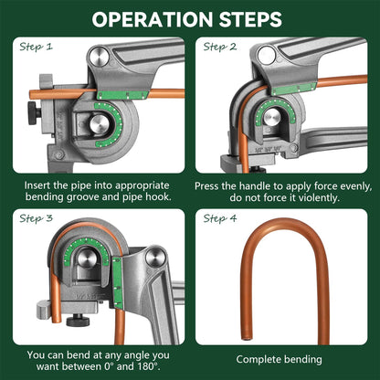 Antstone Tubing Bender Kit with Reverse Bend & 1/4” 3/8” 1/2” O.D. Tubing Bender 3 in 1 Tube Bender