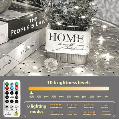HXWEIYE 6 Pack Rechargeable Fairy Lights Battery Operated with Remote & DIY Timer, 7ft 20LED Mini Twinkle String Light for Mason Jar DIY Wedding Table Centerpieces Party Bedroom Christmas (White)