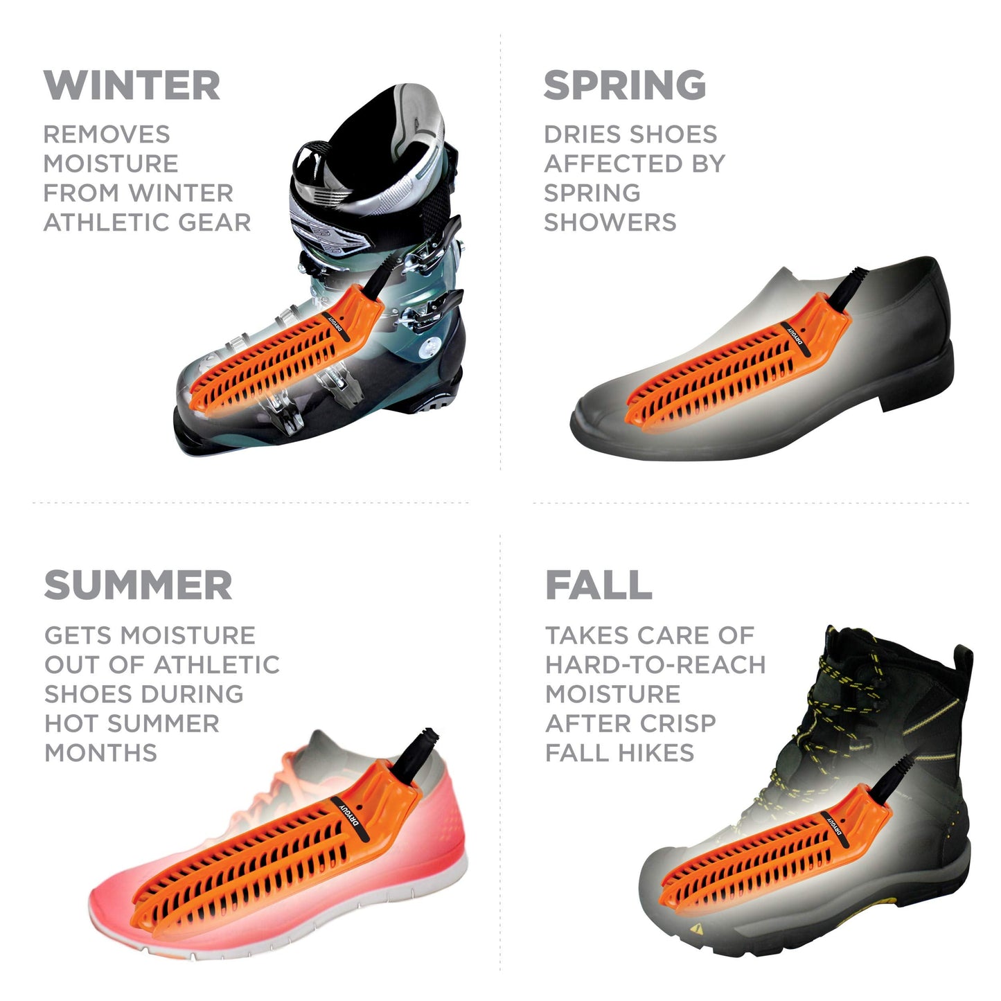 DryGuy Unisex's Travel Dry DX Shoe Dryers, Orange and Black, One Size