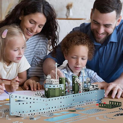Lucky Doug Stem Building Projects Model Cruiser Ocean Ship Set 504 Pieces Stem Project Building Toys for Kids Ages 8-12 Assembly Science Kit Toys Gifts for Boys Kids Girls 8 9 10 11 12-16 Years Old