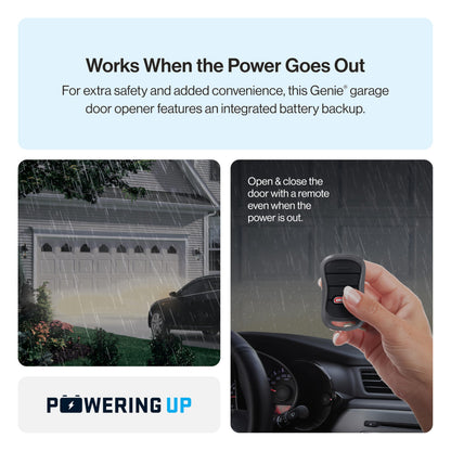 Genie 6072H-B Wall Mount Garage Door Opener with Battery Backup, Wall Mounted & Space Saving