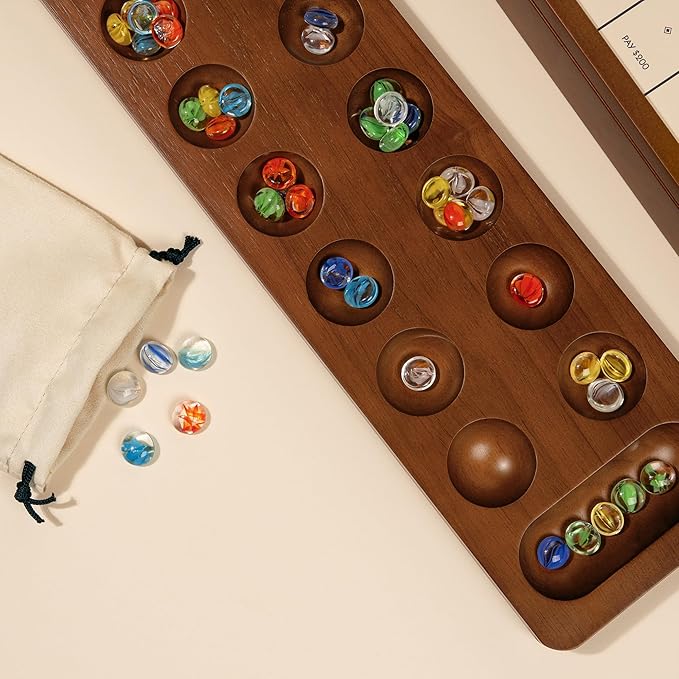 WS Game Company 3-in-1 Premium Game Collection Monopoly Sorry! Mancala with Reversible Wooden Board Built-in Storage Board Games for Family Nights Kids &amp Adults