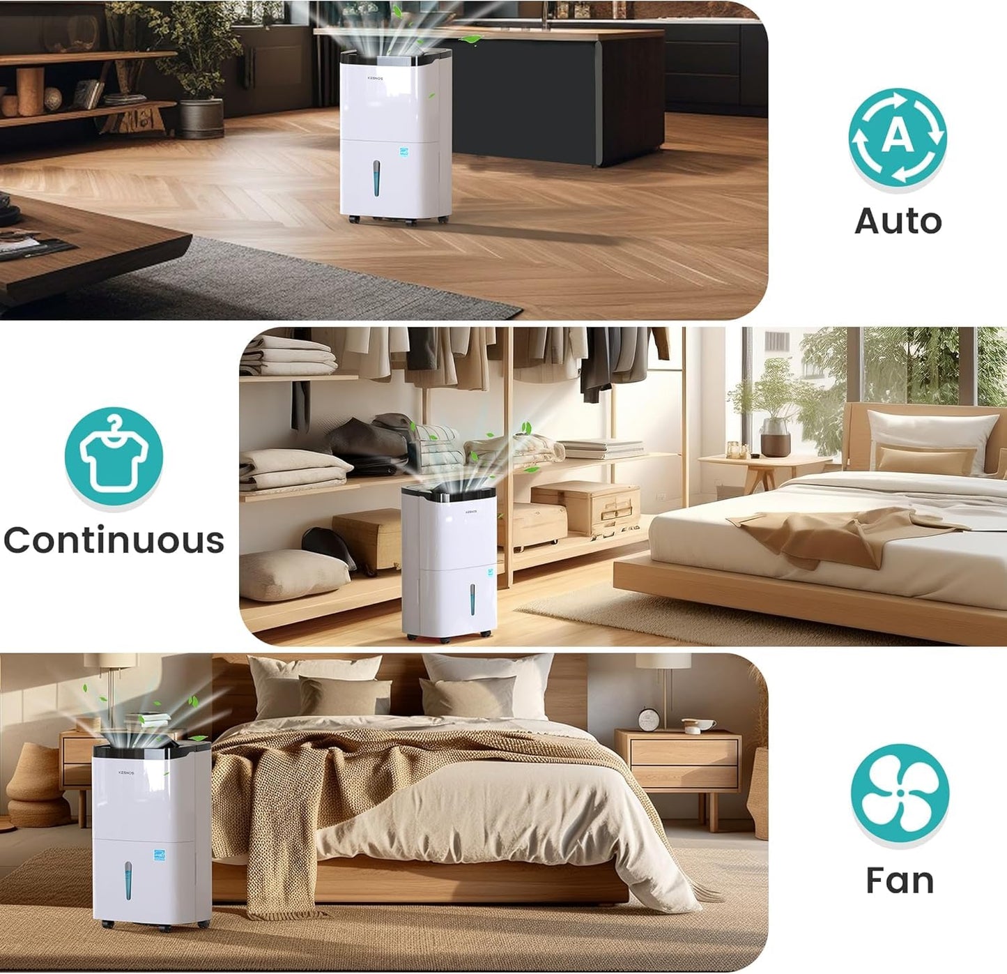 Kesnos 150 Pints 2025 Energy Star Dehumidifier with Pump for Space up to 7,500 Sq. Ft., 1.85 Gal Water Tank with Drain Hose, Idear for Commercial and Industrial Large Room, Basement, Home, Warehouse