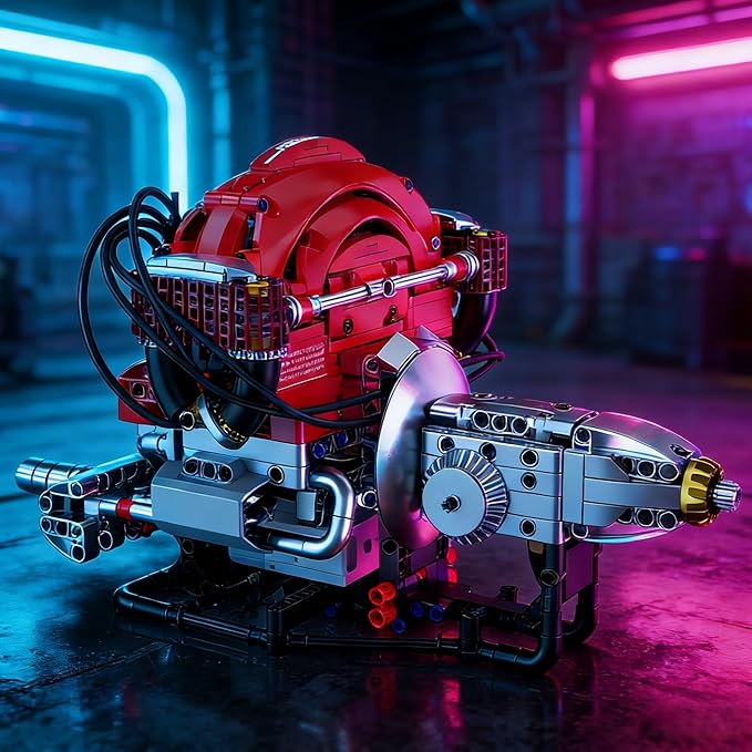 L4 Engine Building SetVisible 4-Cylinder Engine Model Kit that Run with App Control &amp Light and Motor STEM Mechanical Engineering Toy for Adults Ideal Gift &amp Display for Home and Office
