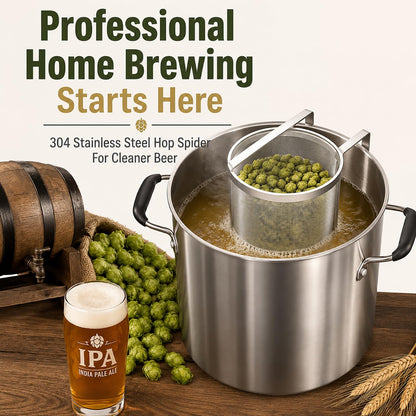 Hop Spider 300 Micron Mesh Stainless Steel Hop Filter Strainer for Home Beer Brewing Kettle
