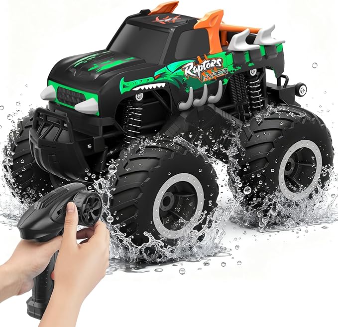 Remote Control Monster Truck Toys - 1:16 Waterproof All Terrain RC Car Fast Remote Control Car with Crashworthy Body Electric Vehicle Kids Truck Toys for Boys and GirlsAge 6+Green