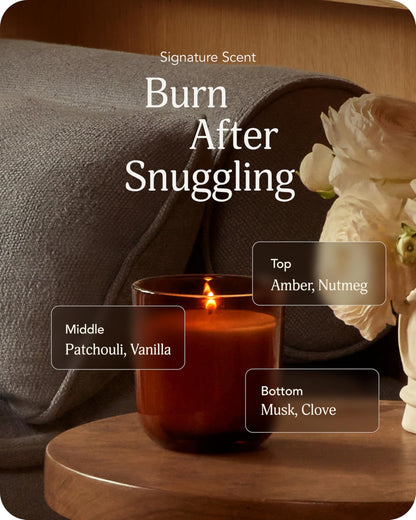 UnHide The Amber Candle - 50 Hour Burn Time - Notes of Amber, Nutmeg, Patchouli, Vanilla, Musk, Clove - Aromatic and Fragrant Soy Wax Blend Candle - 7.5 oz