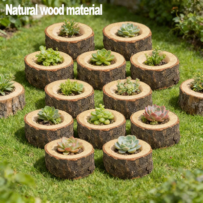 LIFTATAPA 12 Pack Wooden Tealight Candle Holders, Rustic Wood Votive Tealight Holder, Personalized Tealight Candlestick for Wedding Party and Home Decoration