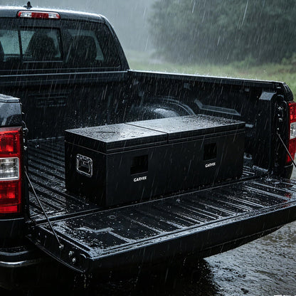 GarveeLife Steel Truck Bed Tool Box, 48x16x14 Inch Storage Box with Side Handle, Chest Toolbox Weatherproof Organizer for Pickup Truck RV Trailer