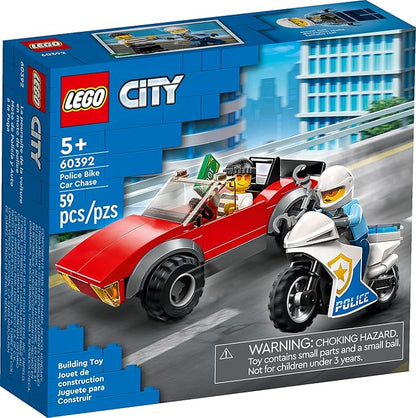 LEGO City Police Bike Car Chase 60392 Toy with Racing Vehicle &amp Motorbike Toys for 5 Plus Year Olds Kids Gift Idea Set Featuring 2 Officer Minifigures
