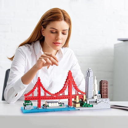 San Francisco Skylines Building Set Model Kit - Engaging Architecture Gift for Adults Micro Mini Blocks 1610pcs+ | Aesthetically Pleasing Fun &amp Compact