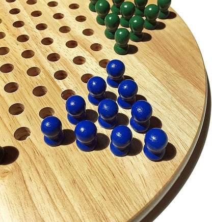 WE Games Wooden Chinese Checkers Board Game with Wood Pegs