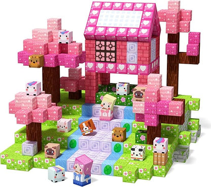 GobiDex 200PCS Magnetic Blocks Kid Building Toys for 3+ Years Old Girls Upgraded STEM Sensory Gifts for Princess Kids Magnets Game for Toddler