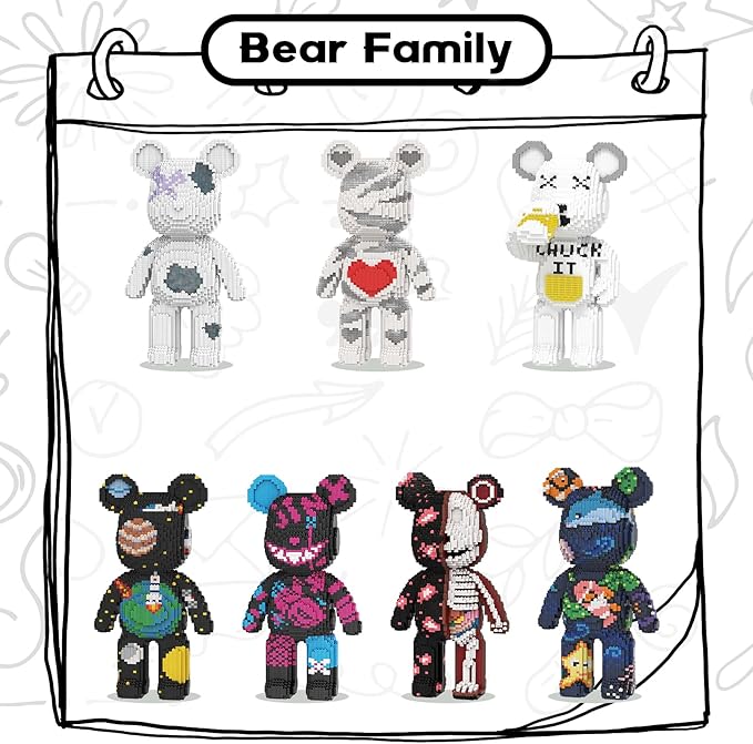 Big Pirates Sticker Bear Building Blocks (21950 PCS) Creative Animal Brick Set for Kids &amp Adults Micro Building Blocks Teddy Blocks Children Toys for Christmas Halloween Anniversary