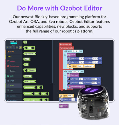 Ozobot Ari Classroom Kit (12 Bots) | Interactive Learning Robot with Touch Screen, ToF Sensor, Accelerometer, Gyroscope, and AI Integration | Hands-On STEM Education for Classrooms and Homeschool