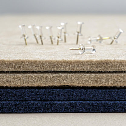 Large Bulletin Board - 48 x 36 Inches, Decorative Felt Pin Board for Wall - 4' x 3' Foldable Photo Display Board with Self-Adhesive Tape, Includes 20 Push Pins - Dark Blue