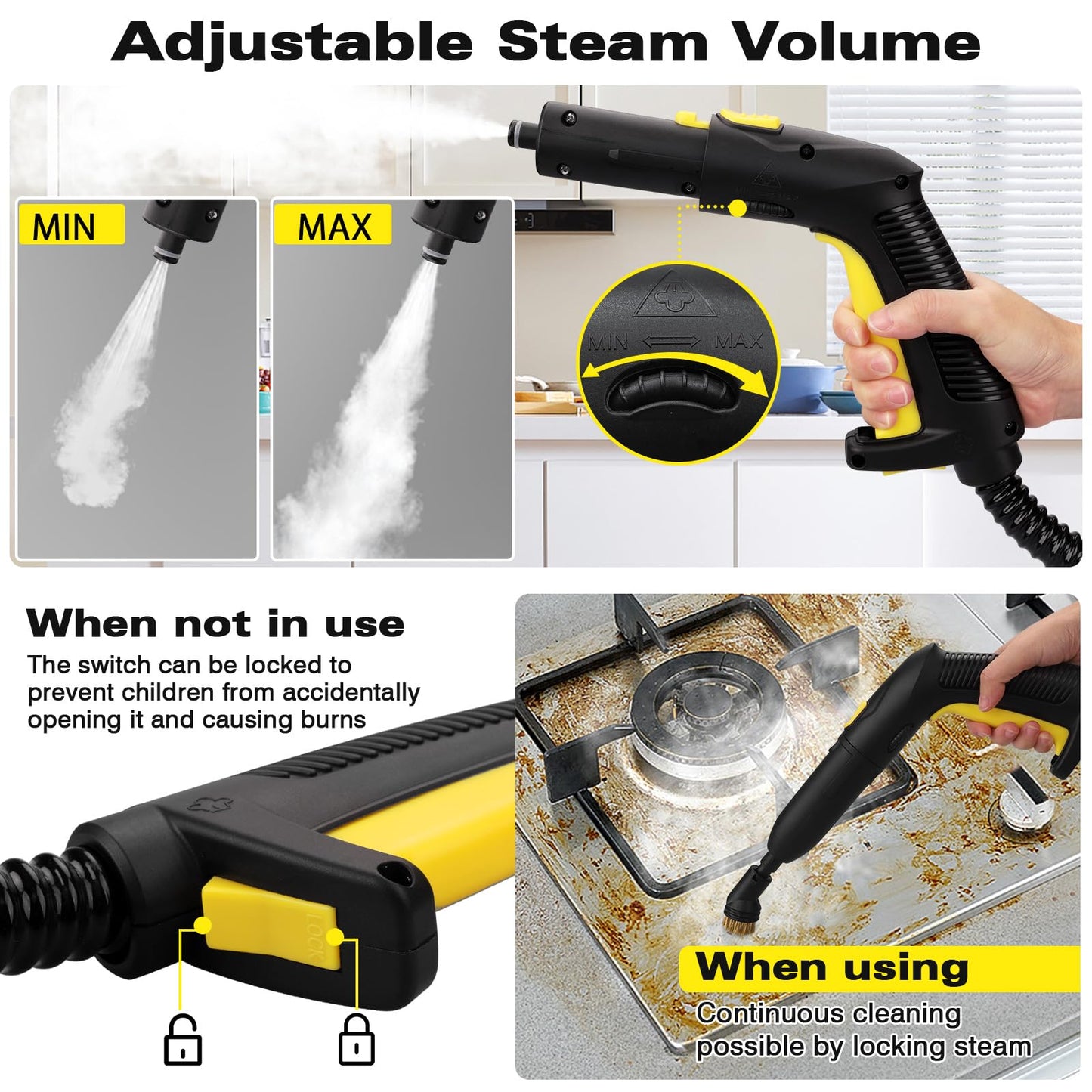 TVD Steam Cleaner, Steamer for Cleaning with 26 Accessories, Steam Cleaner for Home with 5M Extra-Long Power Cord for Home Floor Cleaning, Tile Detailing, Grout, Upholstery.