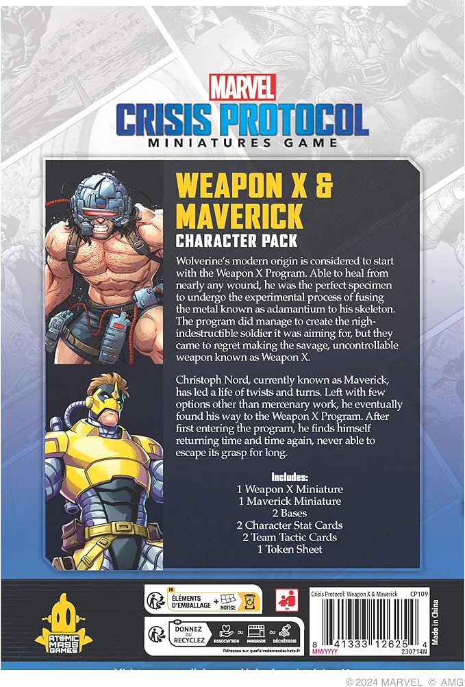 Marvel: Crisis Protocol Weapon X &amp Maverick Character Pack - Tabletop Superhero Game Ages 14+ 2 Players 90 Minute Playtime Made by Atomic Mass Games